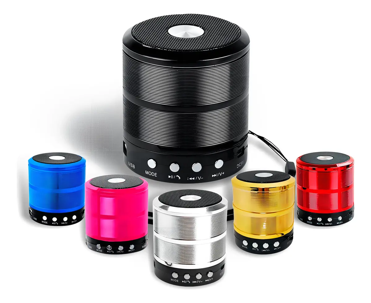 Caixinha De Som Bluetooth Sem Fio Portátil Colorida Fm Mp3