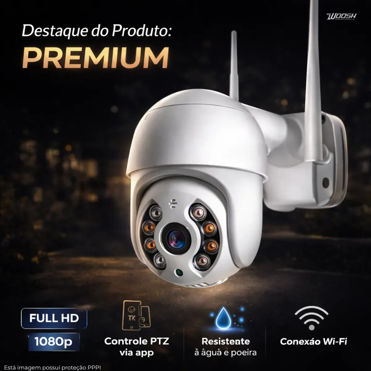 Câmera de Segurança Wi-Fi A8 Externa com Duas Antenas