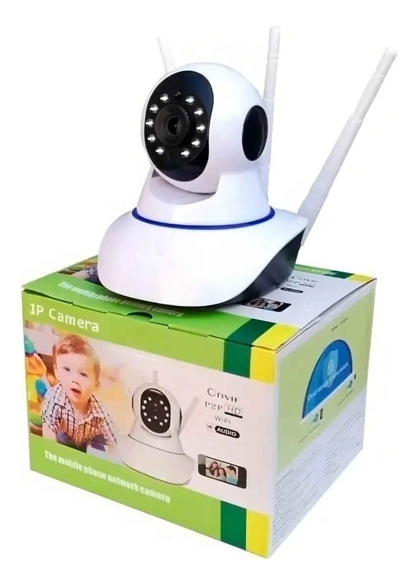 Câmera Babá Eletrônica Wi-Fi 360° com 3 Antenas