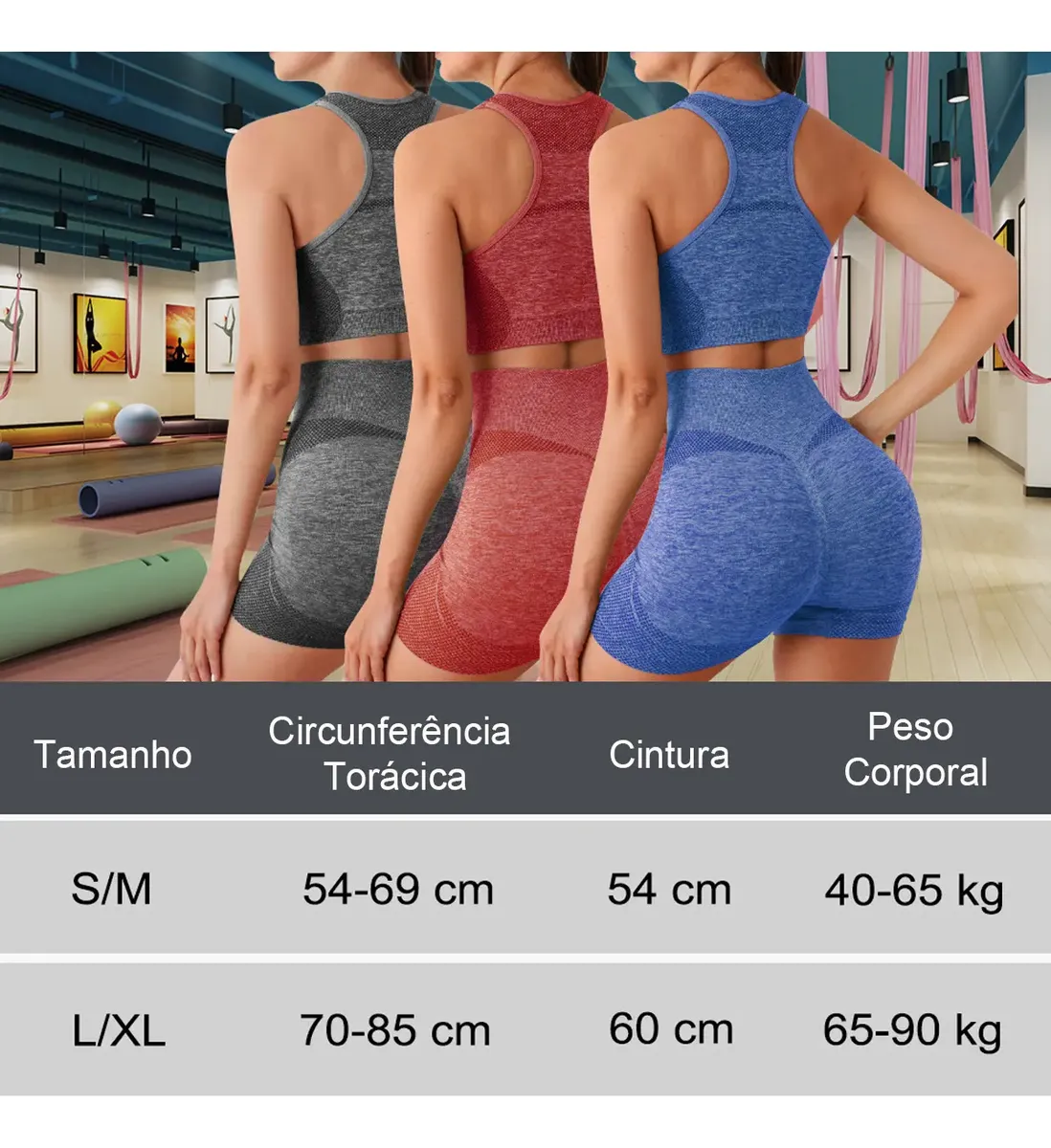 Conjunto Fitness Feminino Top e Shorts