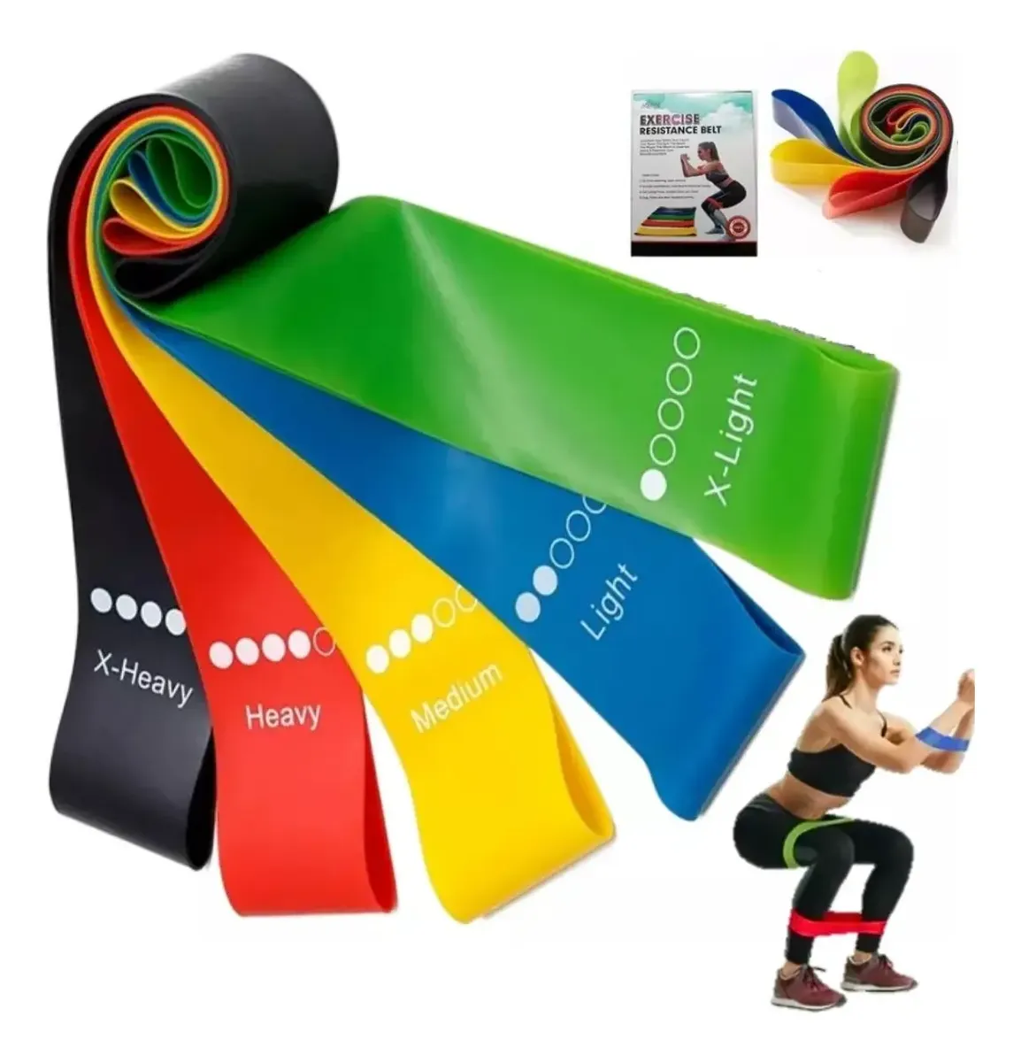 Kit 5 Faixa Elastica P/ Treino Extersor Super Band Academia