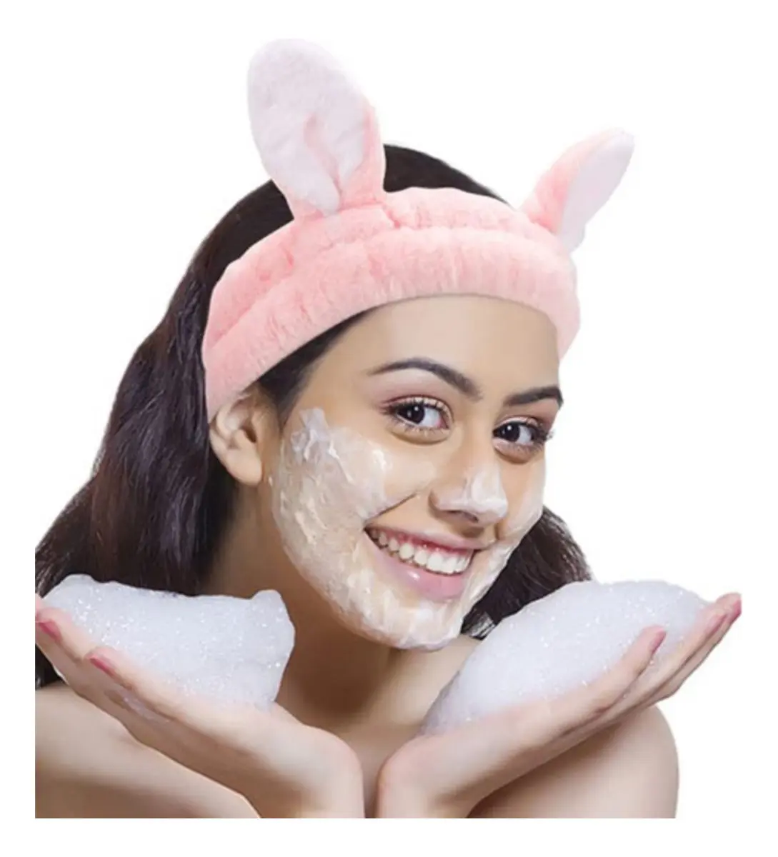 Faixa de Cabelo para Maquiagem e Skincare com Orelhas