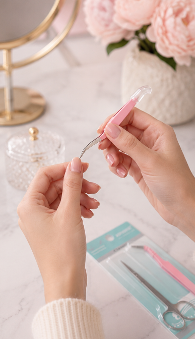 Kit de Manicure com Tesoura e Pinça para Cutículas