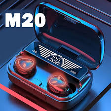 Fone de Ouvido Bluetooth M20 V5.3 com Estojo Carregador e Visor Digital
