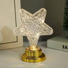 Luminária de Mesa Cristal em Formato de Estrela com Toque