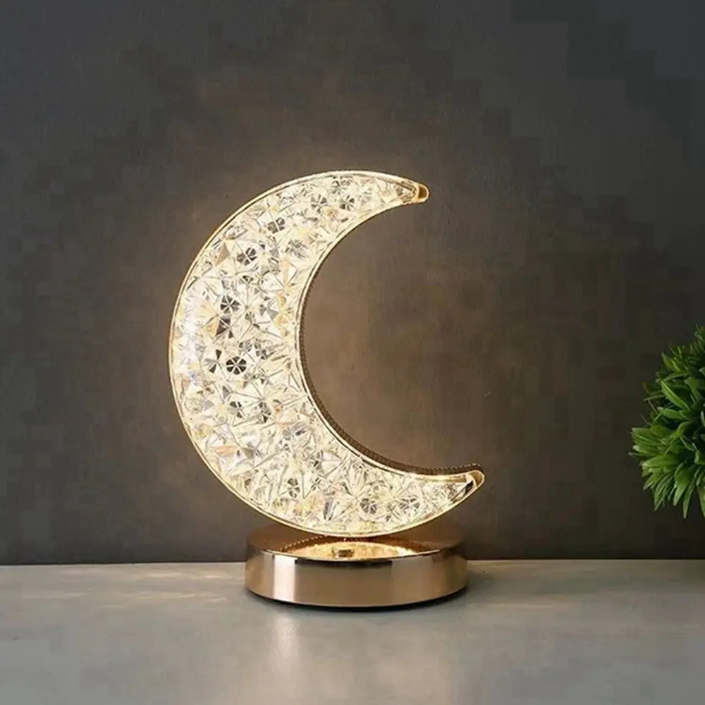 Luminária de Mesa Lua Cristal com 3 Intensidades de Luz