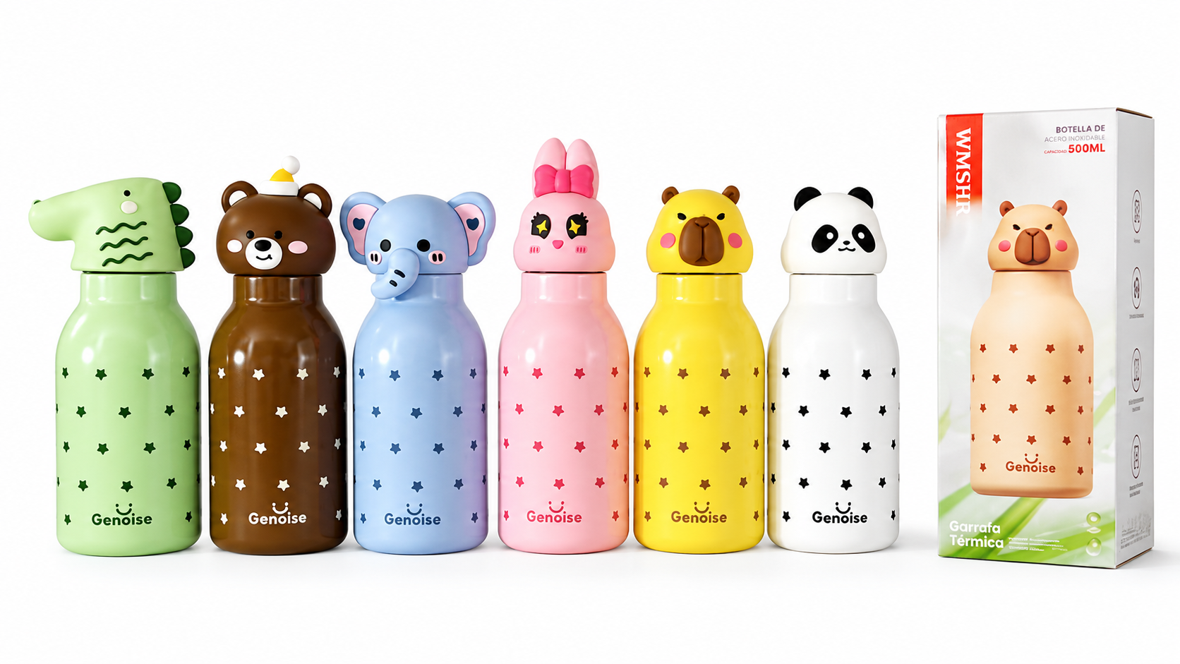 Garrafa Térmica Infantil 400 ml em Aço Inox com Personagens
