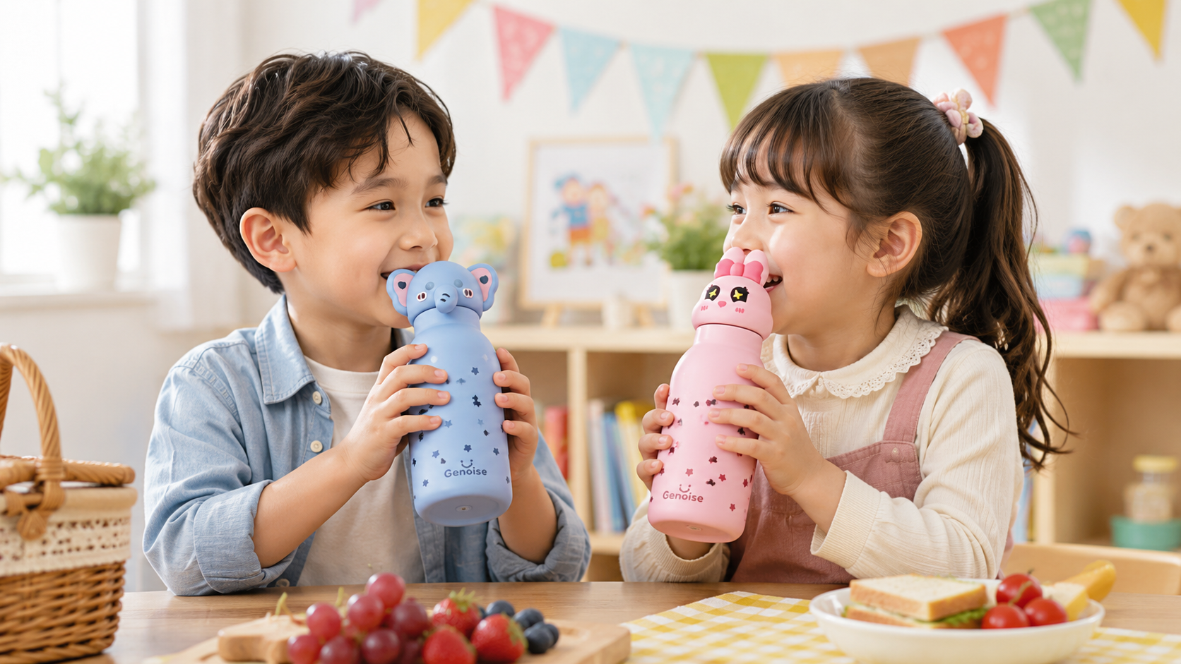 Garrafa Térmica Infantil 400 ml em Aço Inox com Personagens