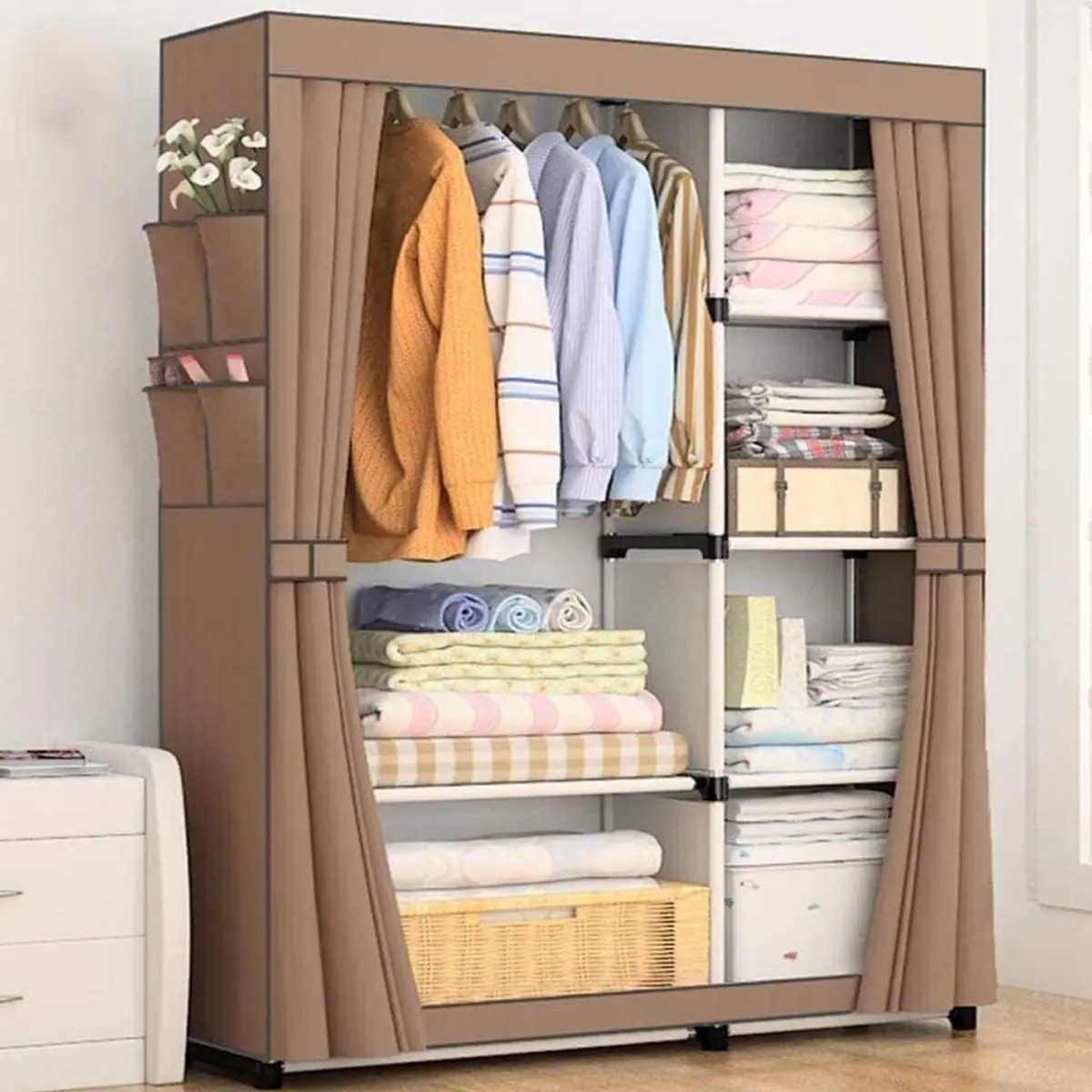 Guarda-Roupa Portátil de Tecido 130 × 45 × 170 cm