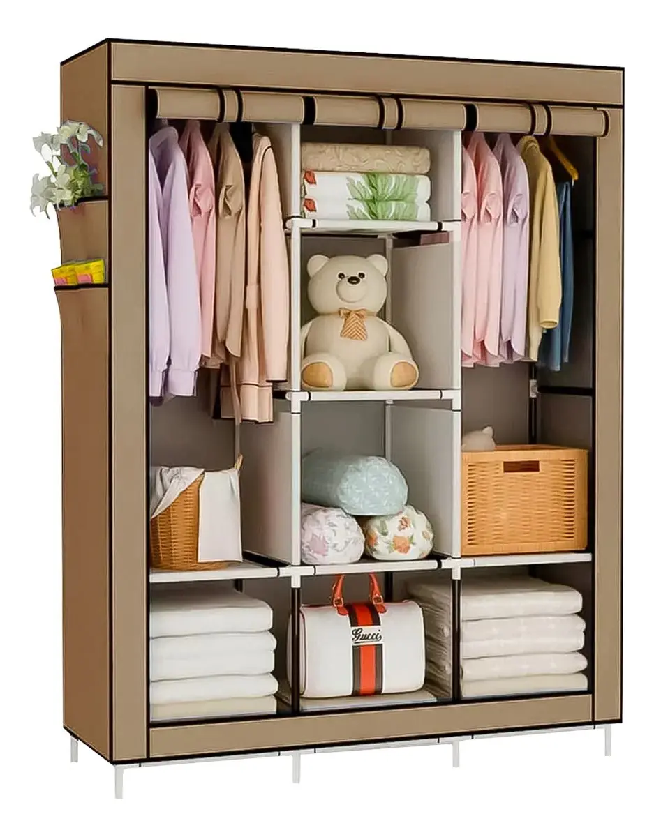Guarda-Roupa Portátil de Tecido 130 × 45 × 170 cm