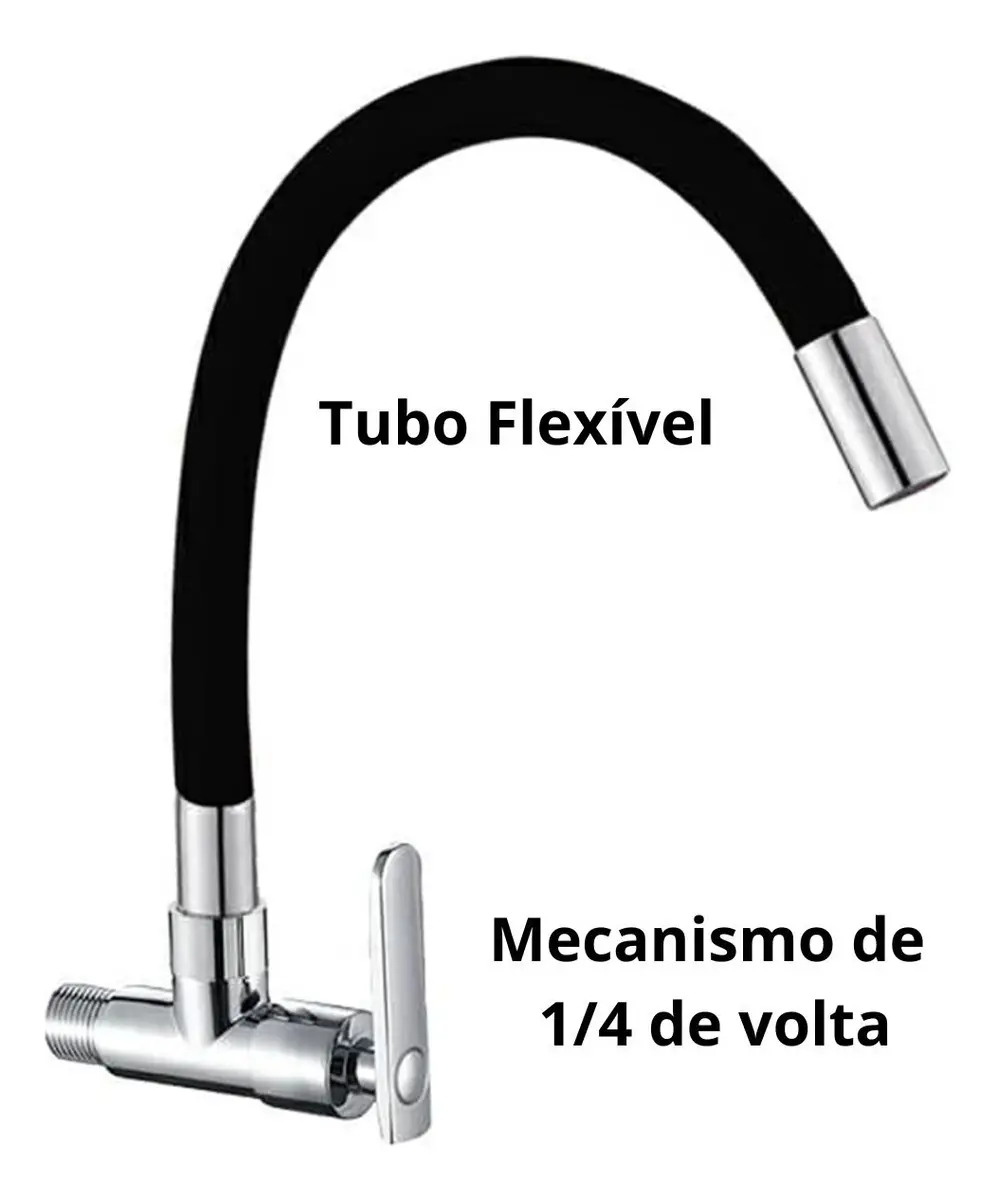 Torneira de Parede Flexível em Aço Inoxidável