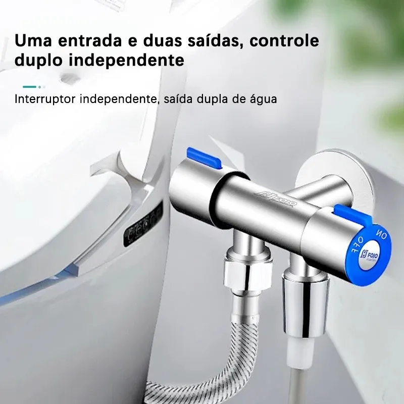 Válvula/Torneira Dupla para Bancada em Aço Inoxidável