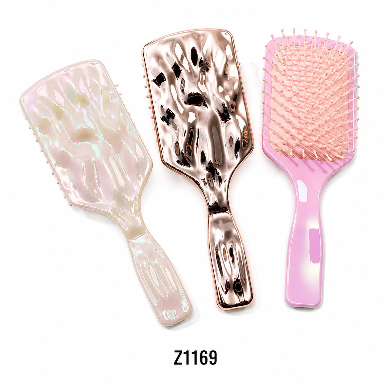 Escova de Cabelo Raquete Metalizada