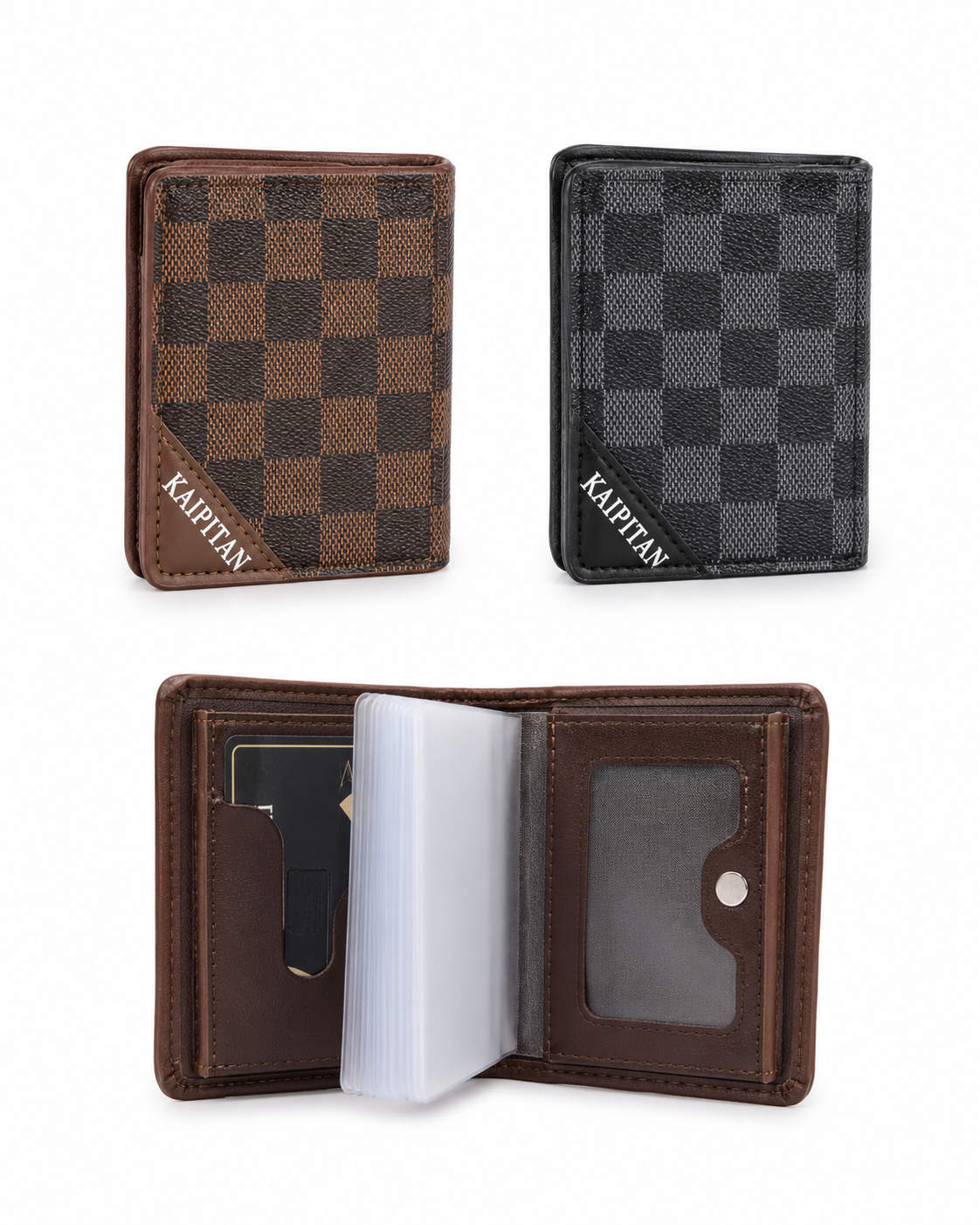 Carteira Masculina Xadrez com Porta-Cartões – Modelo YT-C5905
