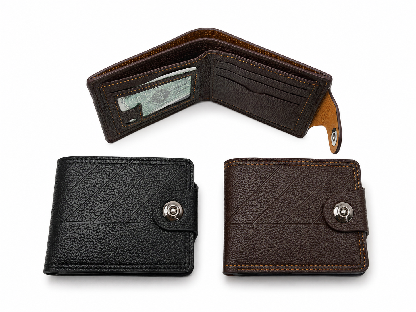 Carteira Masculina com Fecho de Botão – Modelo QZ-297