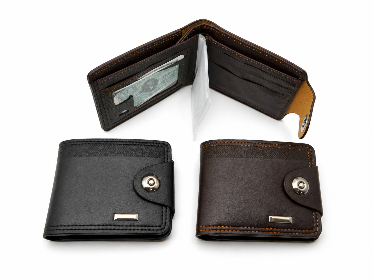 Carteira Masculina com Fecho de Botão – Modelo QZ-298