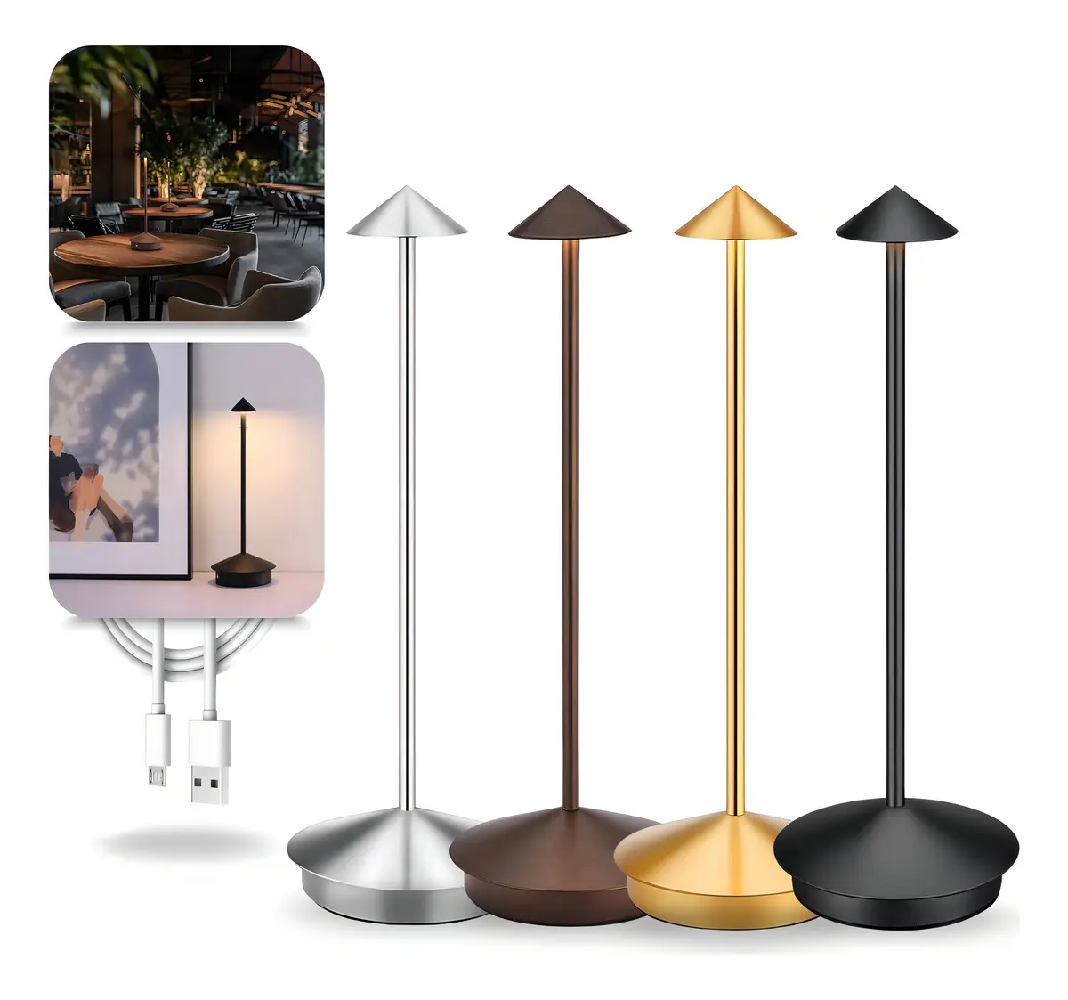 Luminária de Mesa LED Recarregável Sem Fio
