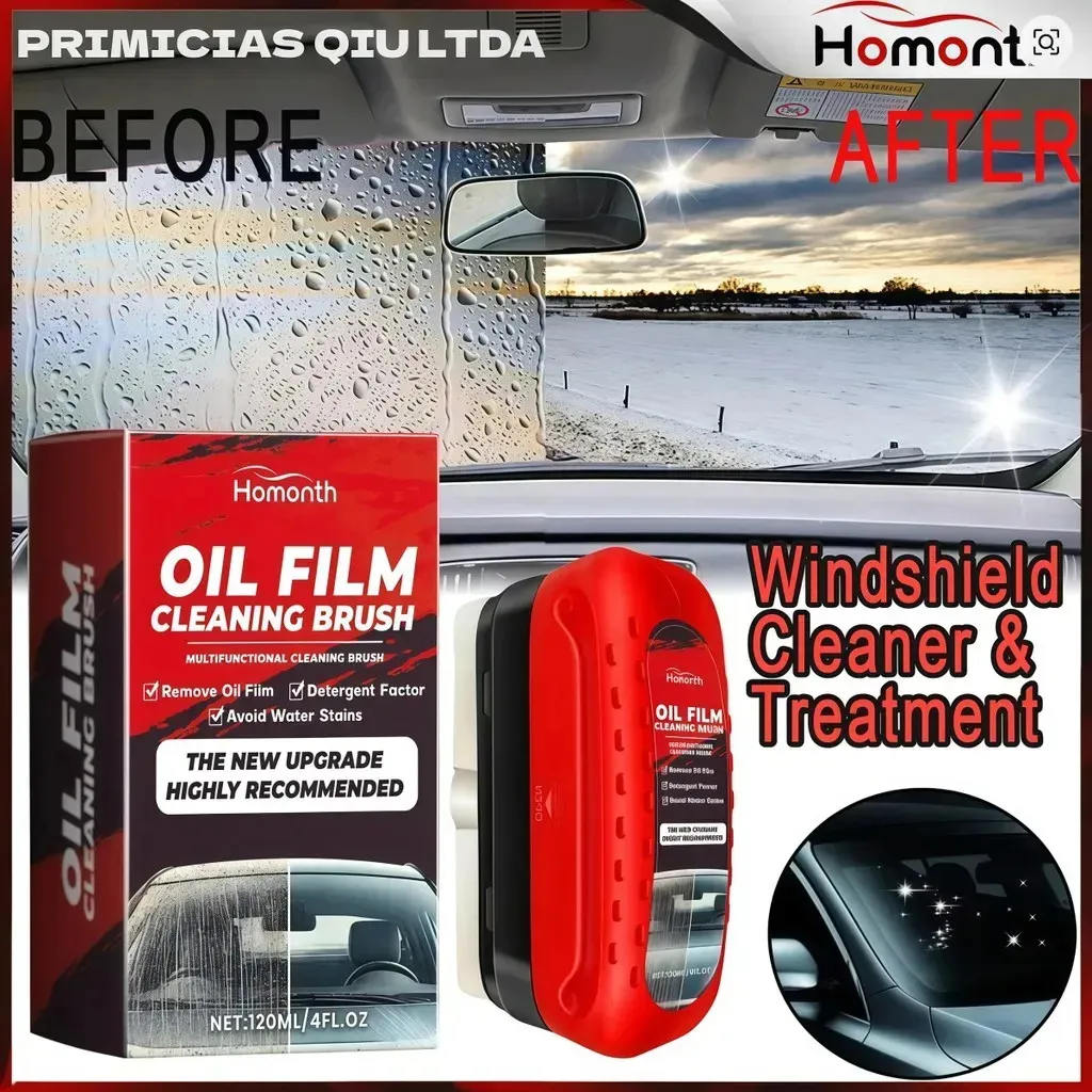 Escova Removedora de Película de Óleo para Vidros Automotivos
