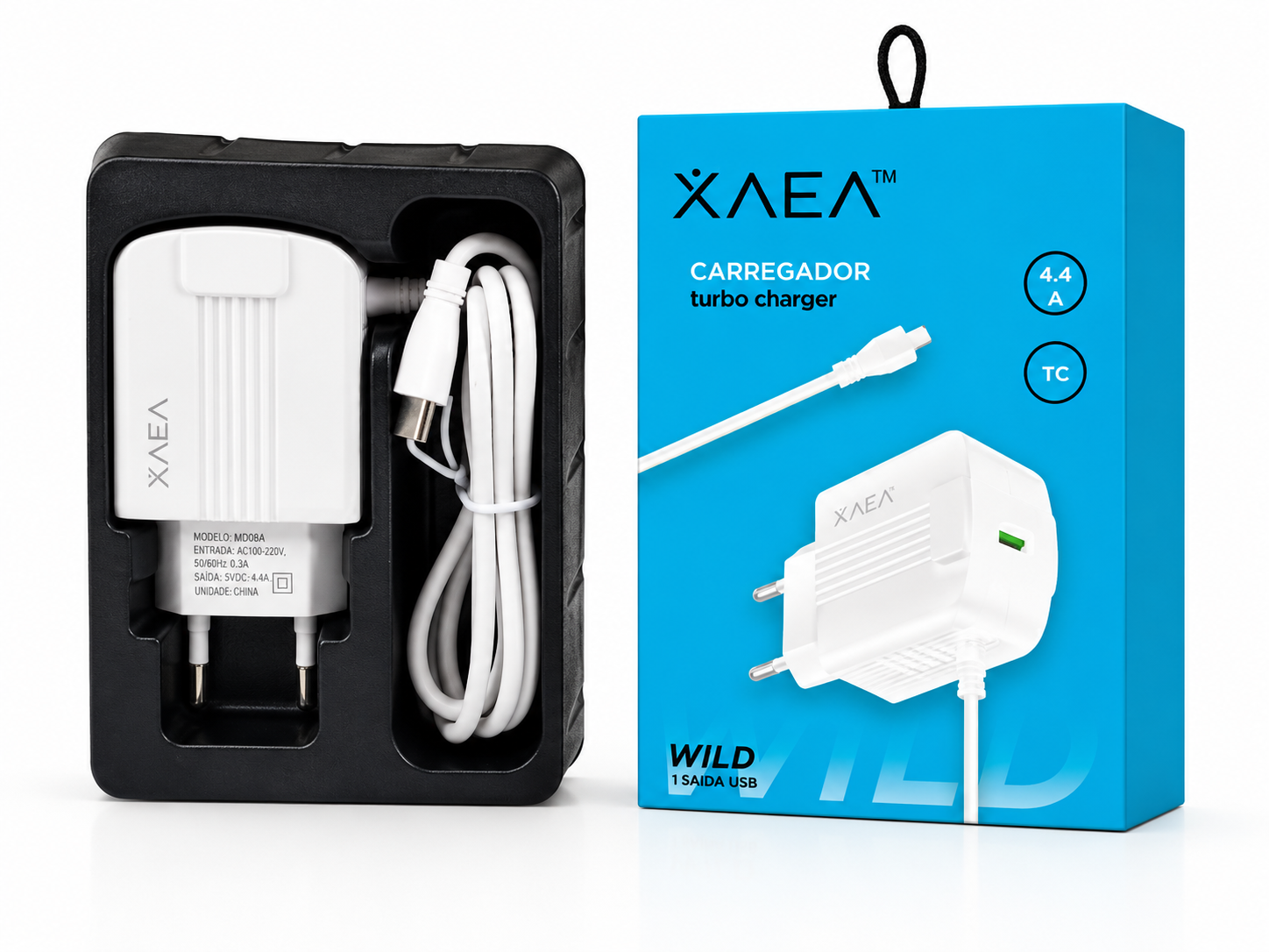 Carregador Turbo USB 1 Porta com Cabo USB-C