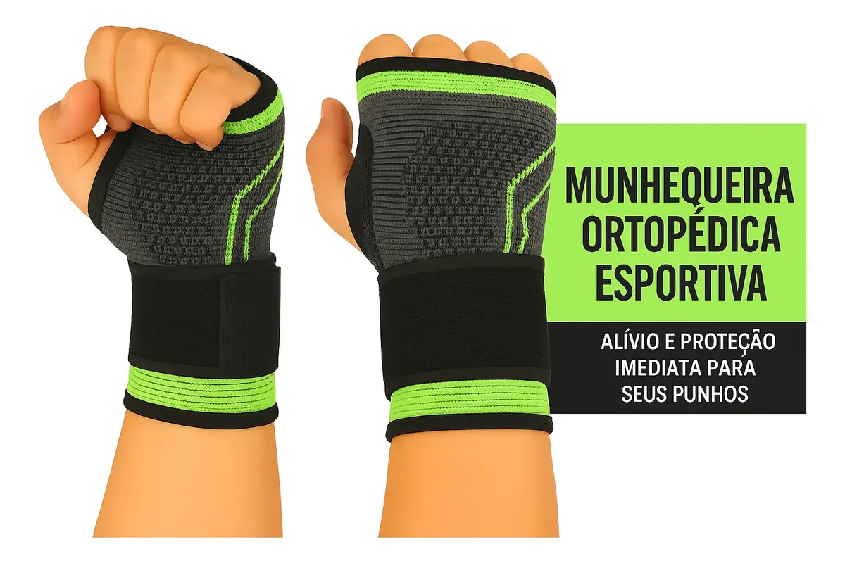 Munhequeira esportiva com suporte ajustável