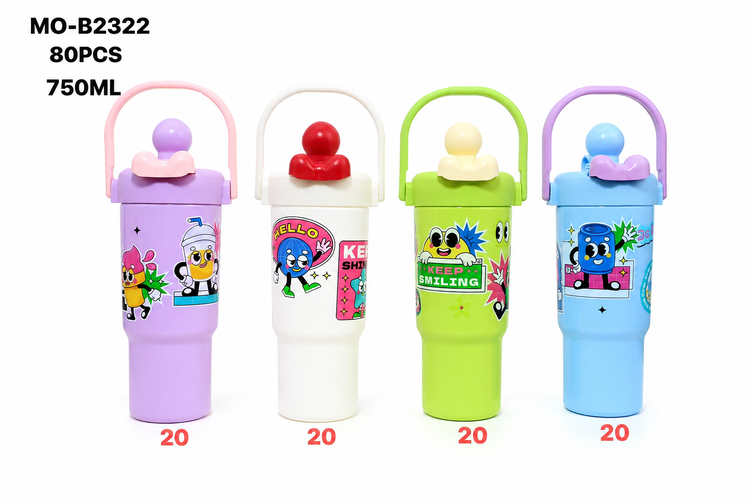 Garrafa infantil 750ml com alça