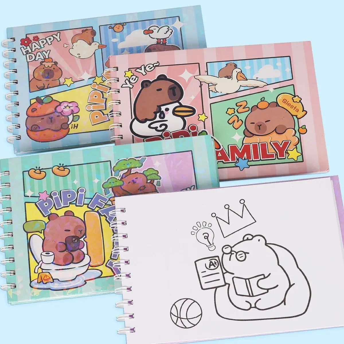 Caderno Pipi Family com capa colorida