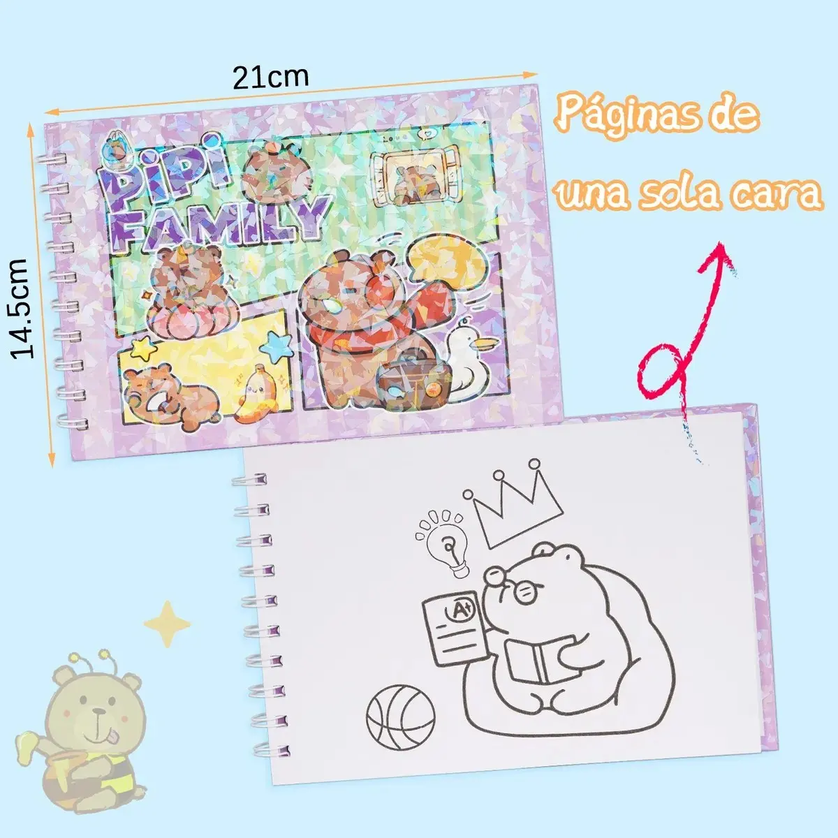 Caderno Pipi Family com capa colorida