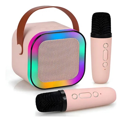Caixinha Som Karaokê Infantil Bluetooth 2 Microfone Sem Fio HAIXIA