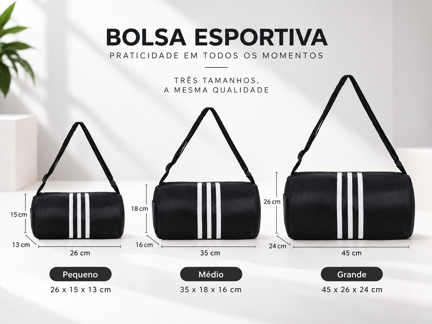 Bolsa Esportiva Transversal – 3 Tamanhos