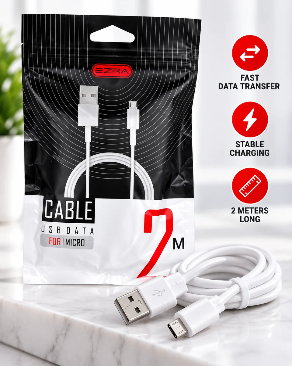 Cabo Micro USB V8 de 2 Metros
